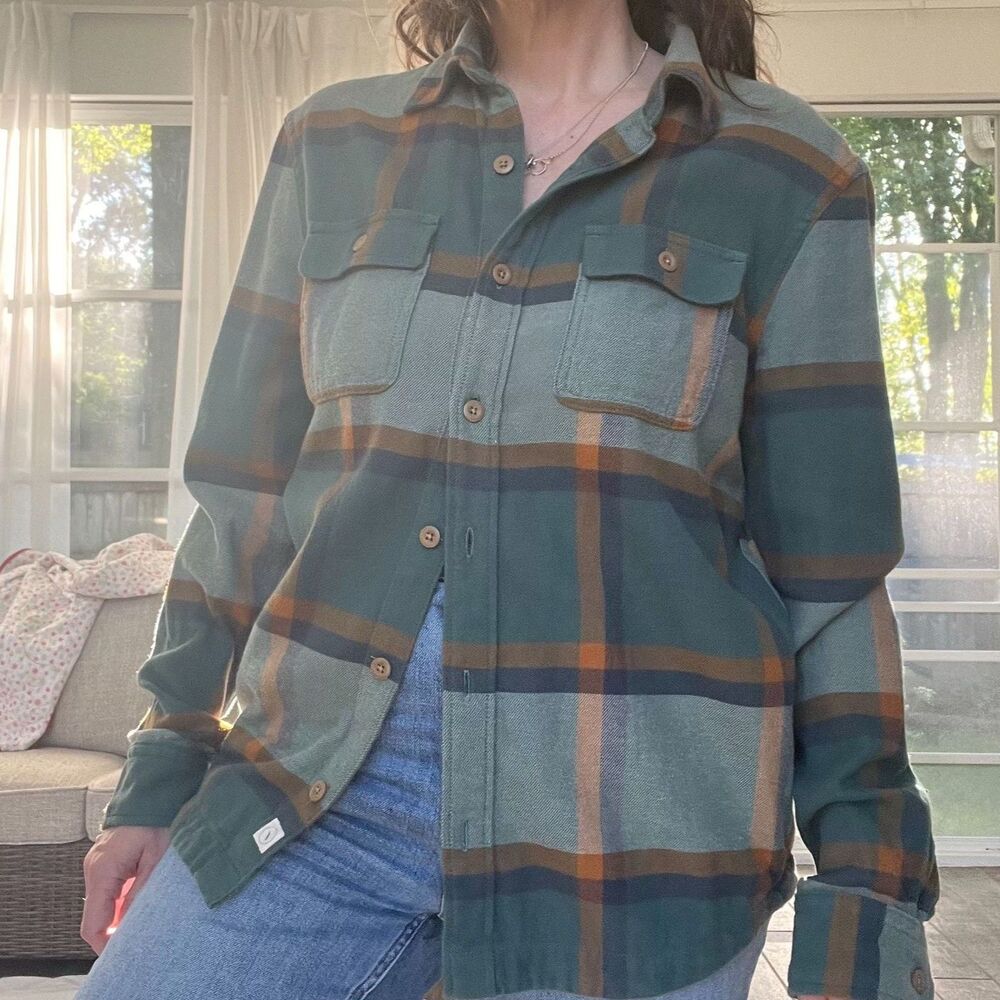 UpWest Flannel Button Down Shirt 100% Cotton Womens Medium
